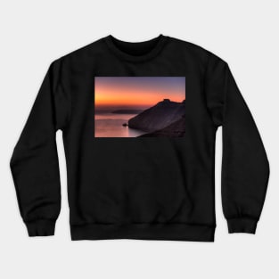 The famous skaros at sunset in Santorini, Greece Crewneck Sweatshirt